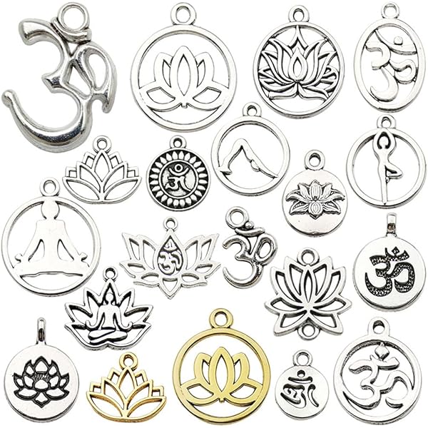 HooAMI 5pcs Pendentifs Fleur De Lotus 925 Argent - Charms 11mm Pour Collier Et Bracelet