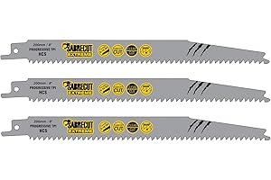 3 x SabreCut SCRS2345X_3 200 mm 6-10 TPI S2345X bardzo szybkie brzeszczoty szablaste do cięcia drewna kompatybilne z Bosch Dewalt Makita i wieloma innymi