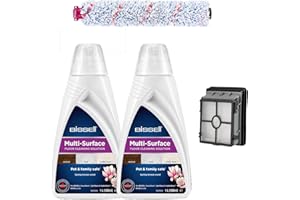 BISSELL Kit d'Accessoires Originaux pour CrossWave, Solution de Nettoyage Multisurface 2 x 1 Litre, Brosse Multifonction, Filtre, Compatible avec Les Modèles CrossWave Pet Pro et Cordless, 2815