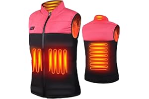 Tonfarb Heated Gilet Electric Heating Jacket, Heated Vest for Women, Heated Body Warmer with 3 Heating Levels, Washable Waistcoat for Outdoors (Battery Pack Not Included)