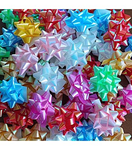 Dooozy 100 stuks 1 mini-geschenkstrikken zelfklevend, 10 iriserende kleuren geschenkstrikken voor festival Kerstmis geschenkverpakking