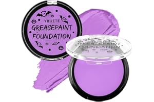 YBUETE Light Purple Cream Face Body Painting Foundation, Professional Waterproof Oil Based Light Purple Face Paint Halloween SFX Ursula Costume Cosplay Makeup Face Paint for Adult Costume Party