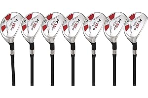 Majek Men's Golf All Hybrid Complete Full Set, which Includes: #4, 5, 6, 7, 8, 9, PW Senior Flex Right Handed New Utility “A” Flex Club