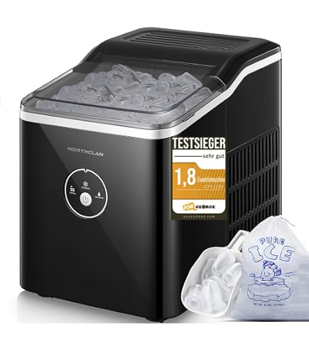 VEVOR Eiswürfelbereiter | 24 Würfel In 15 Min., Bis 20,4 Kg/Tag | 3 Größen, Edelstahlgehäuse | Mit Selbstreinigung, Leise | Für Küche, Bar, Party