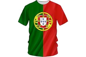 YuanDiann 2024 European Football Cup T Shirts Portugal Fans Cheer On Sport Mens Womens National Flag Printing Short Sleeve Crew Neck Casual Breathable Quick Dry Tee Shirt