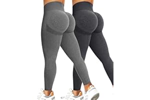 Kuzimua 2 Paia Leggins Sportivi Donna, Completo Palestra Donna Vita Alta Push Up Controllo della Pancia Opaco Elastici Morbido per Fitness Sport Yoga