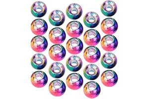 Tihebeyan 25 Stück 2,0-4,6 mm Wolframperlen, Bunte Fliegenbinden Wolframperlen Geschlitzte Fliegenbinden Perlen Fliegenbinden Materialien(2.4mm)