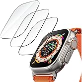 JETech Screen Protector for Apple Watch Ultra 3/2/1 49 mm, Pack of 3 | Tempered glass protection, HD transparent, anti-scratc