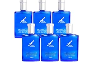 Blue Stratos Pre-Electric Shave Lotion Multi-Pack, Original Blue for Men, Lifts Beard & Reduces Irritation, Cooling Effect, Classic Scent of Cedarwood, Vanilla, and Musk, 6 x 100ml