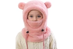AIDIER Kinder Winter Thermo Fleece Sturmhaube 3-10 Jahre Warmen Winddichte Gesichtswärmerv Skihaube Halswärmer Jungen Mädchen Multifunktional Winter Warm Mütze und Schal Set für Outdoor Aktivitäten
