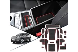 RUIYA Kona EV Electrique 2020-2023 Tapis Anti-Dérapants Tapis de Protection Antidérapants Intérieur Sécurité Tapis de Tasse de Garniture de Porte Tapis en Caoutchouc (Rouge)