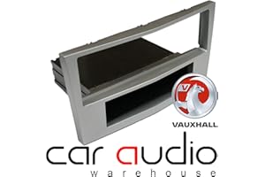 T1 Audio Vauxhall Car Stereo Facia Fascia Panel for Vauxhall Astra H 2004 onwards - Vauxhall Opel Corsa 2005 onwards Zafira 2005 onwards in Silver
