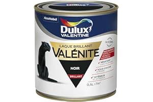 Dulux Valentine Peinture Laque Valénite Glycéro multisupport intérieur-extérieur – Grande résistance pour boiseries et ferronneries - aspect Brillant Noir 0,5 L - 5211241