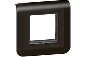 LEGRAND | Plaque Avec Support Mosaic, Noir Mat, Fixation À Vis, Design Contemporain, Compatible Avec Mécanismes Mosaic