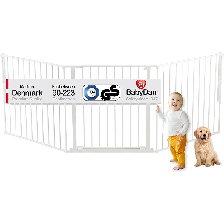 Barrière Bébé BabyDan Extension Flex Blanc - 33 Cm, Hauteur 71 Cm - Sécurité Enfant