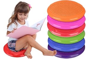 Amylove Inflated Wobble Cushion Pump Wiggle Seat for Sensory Kids Flexible Seating Exercise Balance Disc Sensory Chair Balance Boards for Office School Home Equipment, Pump Included