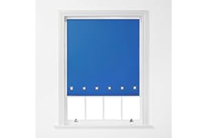 A.UNIQUE HOME A.Unique Stylish Home Trimmable Square Eyelet Roller Window Blind in a Variety of Colours and Sizes - 5FT - Royal Blue - 150cm (W) x 170cm (L) | 59" (W) x 66.9" (L)
