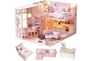 CUTEROOM Maison Miniature a Construire, Miniature avec des Meubles de Maison de poupée, kit DIY Dollhouse en Bois Ainsi Que Mouvement de la Musique