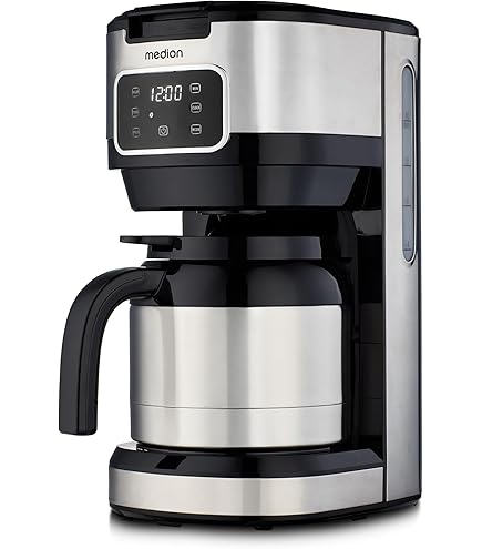 Profi Cook Machine à café avec thermos - avec minuterie pour un café frais le matin - Thermos à double paroi avec fermeture aromatique, Machine à café filtre en acier inoxydable PC-KA 1191