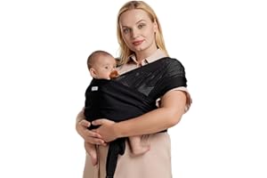 Momcozy Fascia Neonato AirMesh – Portabebè Estivo per l’Acqua (3,6–16 kg) – Traspirante e Leggero, Ideale per Piscina e Spiaggia, Nero