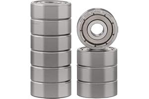 XiKe 10 szt 623ZZ Uszczelnione łożyska kulkowe 3x10x4mm, Wstępnie nasmarowane/stal chromowa/podwójne uszczelki metalowe, 623-2Z Miniaturowe łożyska kulkowe poprzeczne profonde.