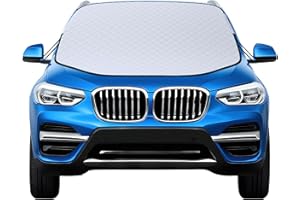 Karvipark Car Windscreen Cover, SUV Magnetic Windshield Car Cover, Snow Ice Frost UV Protective Front Window Cover, Sun Shade Snow Cover with Dust Water Resistent, Perfect for Cars SUVs and Trucks