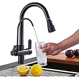 Onyzpily Pure water kitchen faucet with pull-out double handle Hot and cold drinking water 3-way filter kitchen mixer taps.