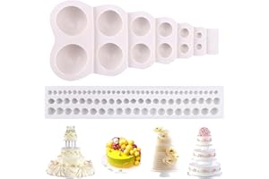 HILEYU Moule en silicone en forme de demi-sphère, pour décoration de gâteau, gâteau, chocolat, bonbons