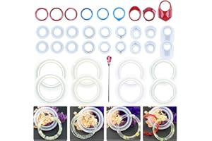 Allazone 32 PCS Silikonform Gießform Resin Form Bague Bracelet pour La Fabrication d'argile Liquide, Résine Epoxy, Bijoux