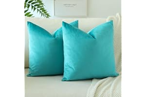 JOTOM Samt Kissenbezug Kissenhülle Sofakissen Dekokissen Kissenbezüge für Sofa Wohnzimmer Schlafzimmer 2er Set 40x40 cm Türkis