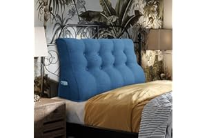 ‎JOHNEAR Johnear Rückenkissen Lendenkissen für Sofa Bett Rückenlehne Lesekissen ，Großes Bücherkissen Hohe Kopfteil zweireihig Keilkissen Wandkissen Beinkissen (Blau，140 x 26 x 55cm)