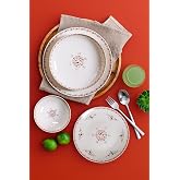 G&uuml;ral Porselen Flow Premium &Ouml;zel Seri 24 Par&ccedil;a 6 Kişilik Bone Yemek Takımı (Desen Atmama Garantili)