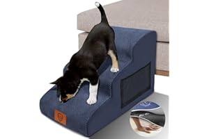 Zvonema Schody dla małych psów, na łóżko dla psów, przenośne, zdejmowane, z pokrowcem do prania, z gąbką, dla psów i kotów – wyślij 1 wałek do kłaczków