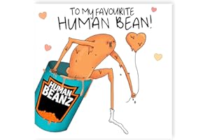 NotNiceThings - Favourite Human Bean - Funny Valentine's Day Card for Him & Her - Hilarious and Relatable, Unique, Weird Cards for Boyfriend, Husband, Girlfriend, Beans