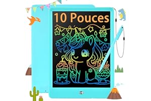 EooCoo Tablette d'écriture LCD 10 Pouces,Tablette Dessin Enfant,Occupation Voyage en Voiture Enfant,Educatif Cadeau Outil d'apprentissage Pour Garçons et Filles de 3 4 5 6 7 Ans Bleu