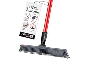 TYROLER BRIGHT TOOLS Tyroler Japanese Silicone Broom | 30cm Swiveling Head Floor Brush | Pet Hair Removal Broom with 140cm Handle | Magic Brush Cleaner with Dust-Catching System | Ideal Carpet Broom for Dust, Hair & Lint