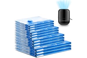 MONVANE Bolsas de Almacenamiento al Vacío con Bomba Eléctrica, 12 piezas (3J*100 x 80 cm + 3L *80 x 60 cm + 3*M *70 x 50 cm + 3S *60 x 40 cm) Bolsas para Edredones, Mantas, Almohadas, Ropa de Cama