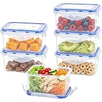 Contenitori per alimenti, 1080/1800/2700 ml, a prova di perdite, impilabili e ermetici, per frigorifero/congelatore, contenitori in plastica senza BPA, adatti per microonde, congelatore e