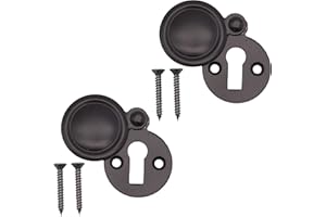 EAI Victorian Keyhole Covered Escutcheon for Front Doors 35mm Black| Pack of 2