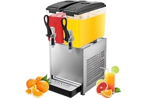 SucceBuy Distributeur de Jus 2 Réservoirs Professionnel Machine à Jus d'orange Machine de Boisson Electrique