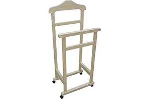 SF SAVINO FILIPPO Savino Fiorenzo Appendiabiti Indossatore Porta Abiti in Legno Naturale Sbiancato Servo Muto per Camera Vestiti