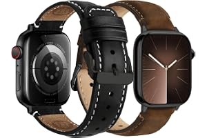 Fullmosa Läderband kompatibla med Apple Watch-remmar 49 mm 46 mm 45 mm 44 mm 42 mm 41 mm 40 mm 38 mm, toppkornigt läder iWatch band för Apple Watch Ultra SE serie 11 10 9 8 7 6 5 4 3 2 1