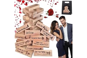 YUUFCY 48PCS Super Naughty Block Tower Game, Block Tower Game for Couples,Wooden Stacking Blocks,Love & Naughty Stacking Tower Wooden Blocks, Stacking Timber Games,Super Naughty Block Tower Game (48pcs)
