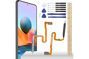 YHX-OU Câble flexible de capteur d'empreintes digitales pour Xiaomi Redmi Note 10 Pro Bouton d'alimentation Câble Flex Câble de rechange Capteur d'empreintes digitales Kit de réparation + outils