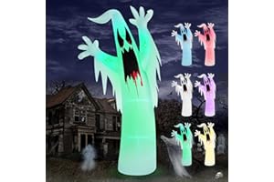 Danxilu Gigante Fantasma Gonfiabile Halloween da 12 Piedi con 6 Luci a LED Che Cambiano Colori, Gonfiabili Halloween Esterno per Prato da Giardino Fuori Casa Festa Vacanza