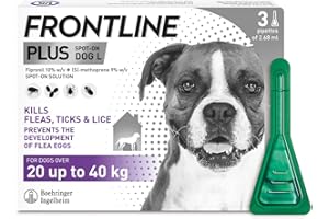 FRONTLINE Plus Flea & Tick Treatment for Large Dogs - 3 Pipettes
