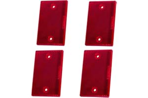 Woola Screw Reflector,4 Pack Rectangular Red Side Reflector Trailer,Size 120x80 mm Cat Eye Red Reflectors Caravan Gate Post Fence