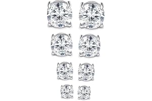 YADOCA 4 pary magnetycznych kolczyków ze stali nierdzewnej dla mężczyzn i kobiet bez piercingu. Klips do uszu cyrkonia 4-7 mm