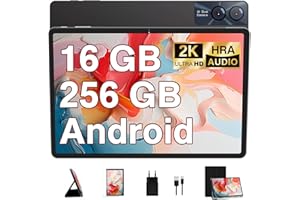 GOODTEL 2026 Tablet 11 Pulgadas Android-16 GB RAM + 256 GB ROM Ampliable a 2TB, BT 5.0, 8600mAh,2K,Facciale ID,WiFi 5G Octa-Core, GPS, Cámara 13MP + 5 MP, USB-C–con Funda – Gris