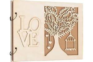 WEDNOK Libro degli ospiti matrimonio originale, Libro degli ospiti in legno, Album fidanzamento in legno, regalo per gli invitati al matrimonio, festa di fidanzamento, compleanno, cartello regalo.